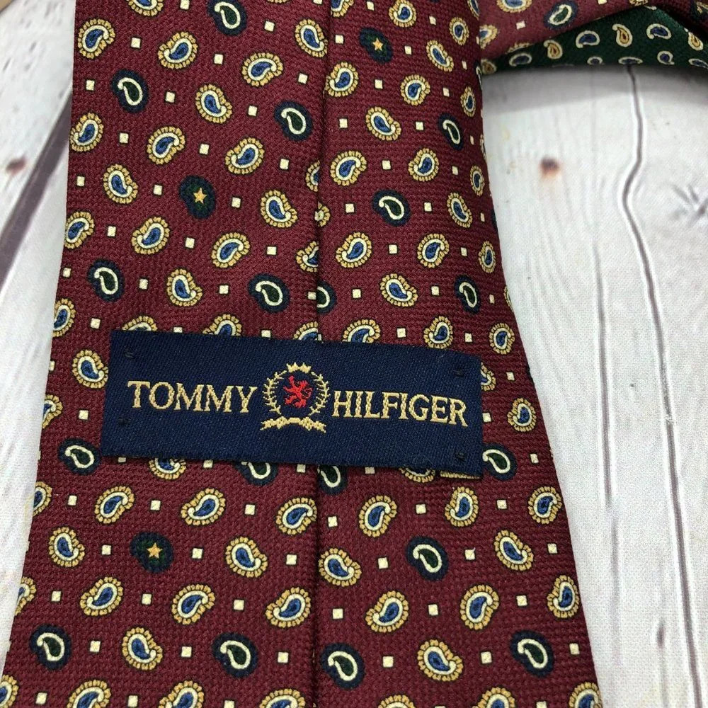 Tommy Hilfiger silk Tie preppy office business attire - Picture 4 of 7